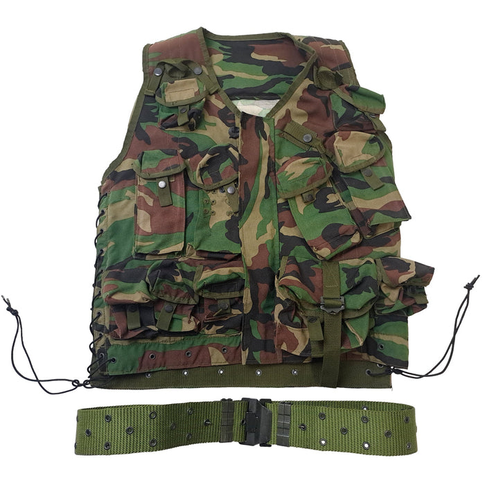 South Korean Woodland Recon Vest and Belt