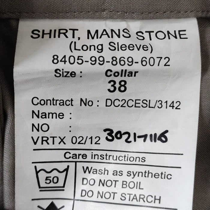 British Army Long Sleeve Stone Shirt